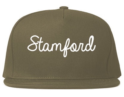 Stamford Connecticut CT Script Mens Snapback Hat Grey
