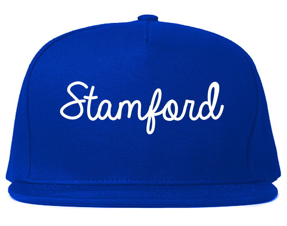Stamford Connecticut CT Script Mens Snapback Hat Royal Blue