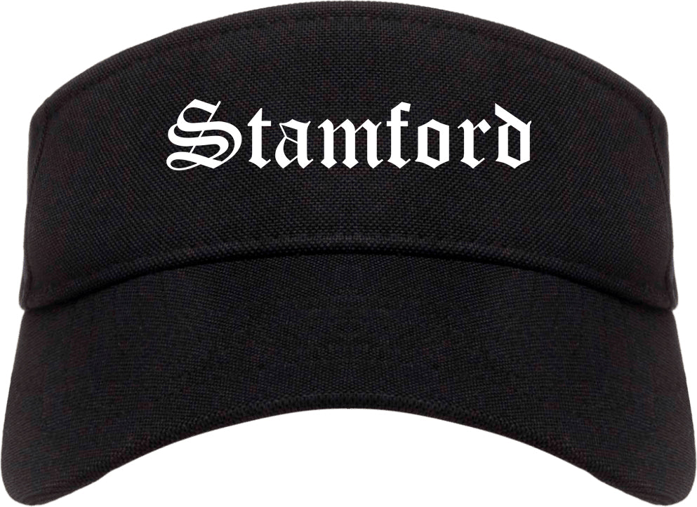 Stamford Connecticut CT Old English Mens Visor Cap Hat Black
