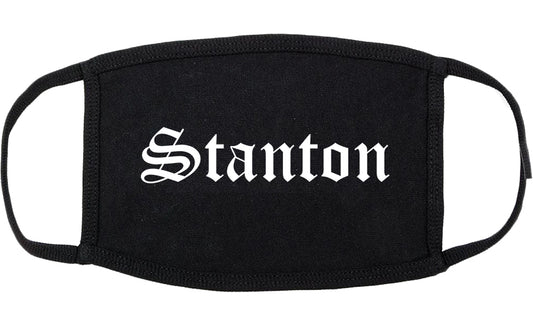 Stanton California CA Old English Cotton Face Mask Black