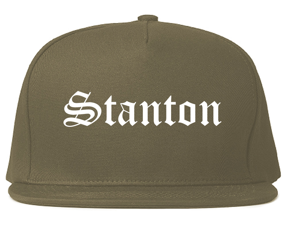 Stanton California CA Old English Mens Snapback Hat Grey