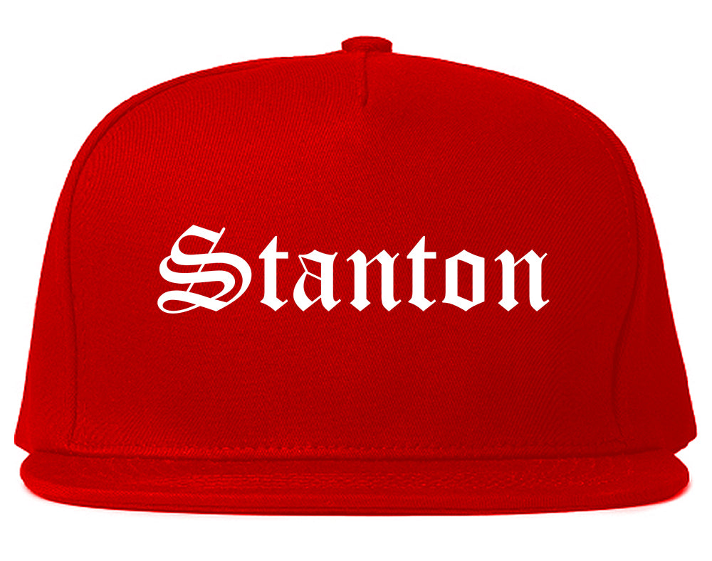 Stanton California CA Old English Mens Snapback Hat Red