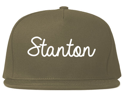 Stanton California CA Script Mens Snapback Hat Grey