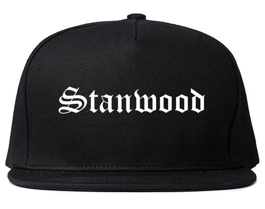 Stanwood Washington WA Old English Mens Snapback Hat Black