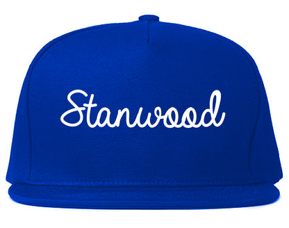 Stanwood Washington WA Script Mens Snapback Hat Royal Blue
