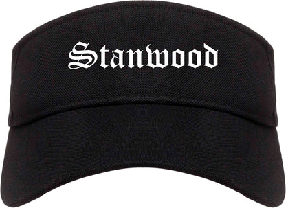Stanwood Washington WA Old English Mens Visor Cap Hat Black