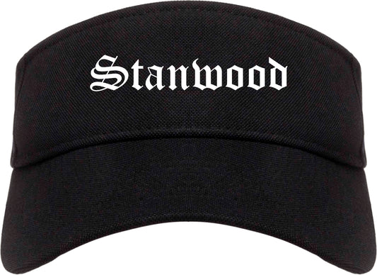 Stanwood Washington WA Old English Mens Visor Cap Hat Black