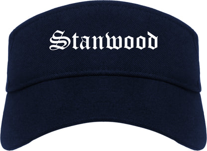 Stanwood Washington WA Old English Mens Visor Cap Hat Navy Blue