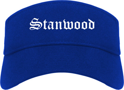 Stanwood Washington WA Old English Mens Visor Cap Hat Royal Blue