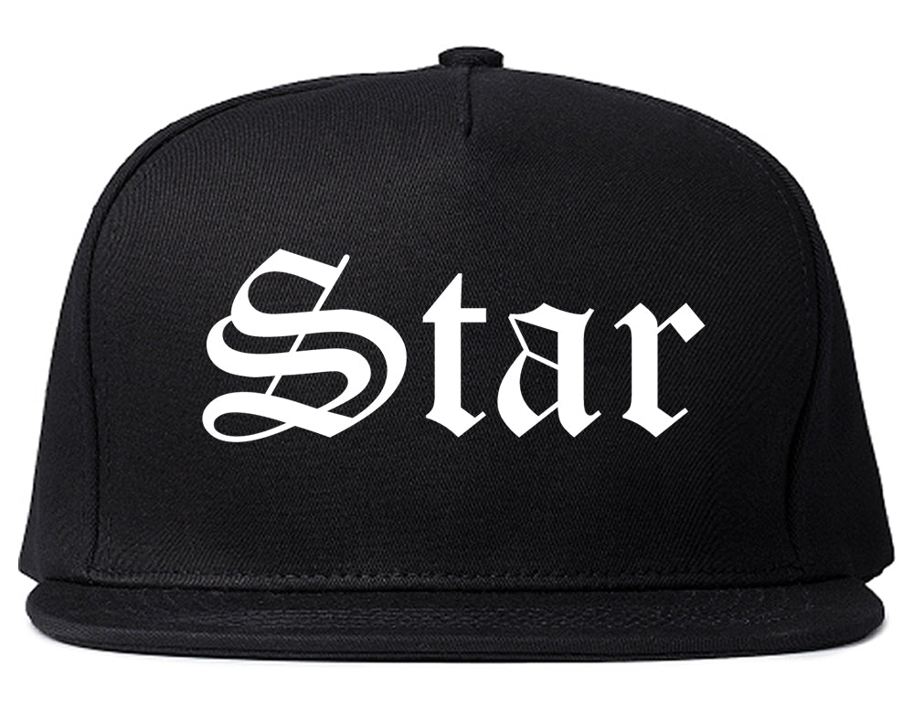 Star Idaho ID Old English Mens Snapback Hat Black