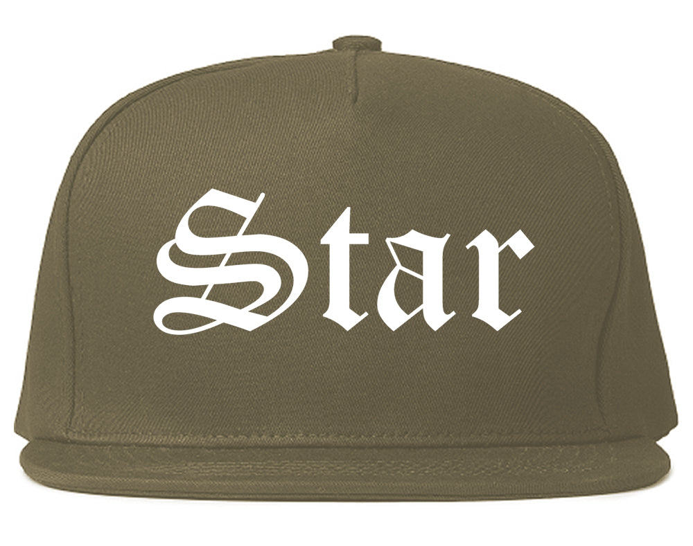 Star Idaho ID Old English Mens Snapback Hat Grey