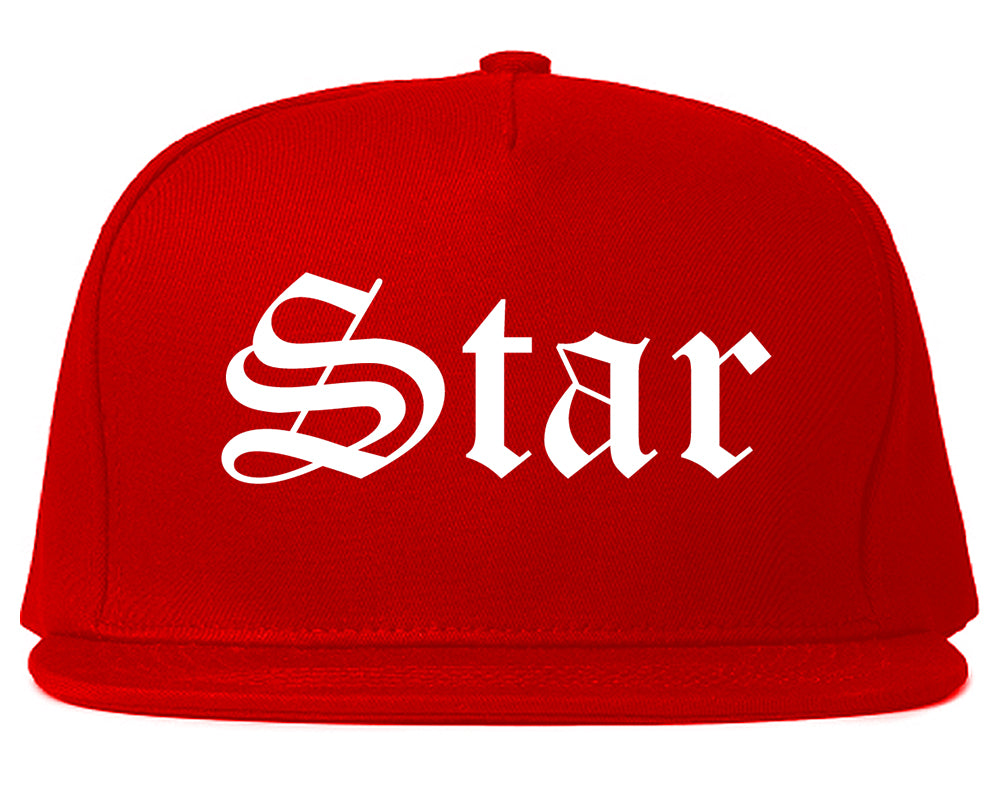 Star Idaho ID Old English Mens Snapback Hat Red