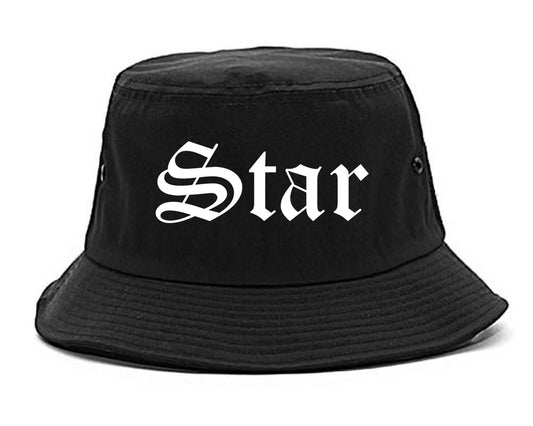 Star Idaho ID Old English Mens Bucket Hat Black