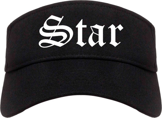 Star Idaho ID Old English Mens Visor Cap Hat Black