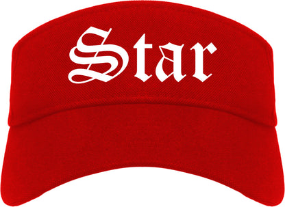 Star Idaho ID Old English Mens Visor Cap Hat Red