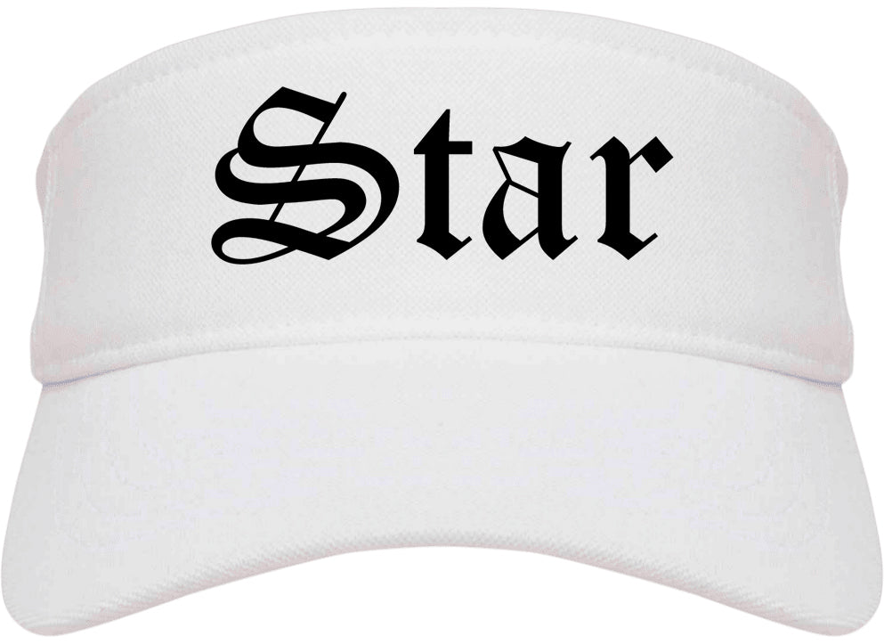 Star Idaho ID Old English Mens Visor Cap Hat White