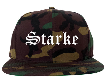 Starke Florida FL Old English Mens Snapback Hat Army Camo