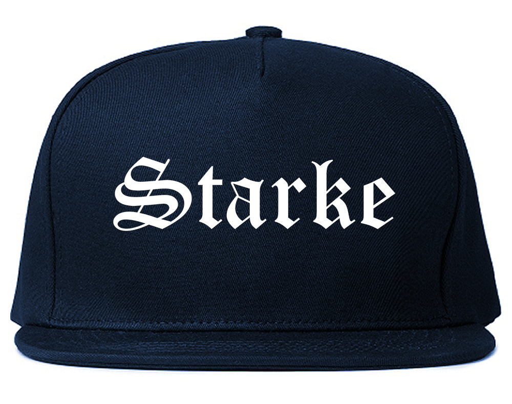 Starke Florida FL Old English Mens Snapback Hat Navy Blue