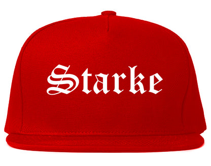 Starke Florida FL Old English Mens Snapback Hat Red