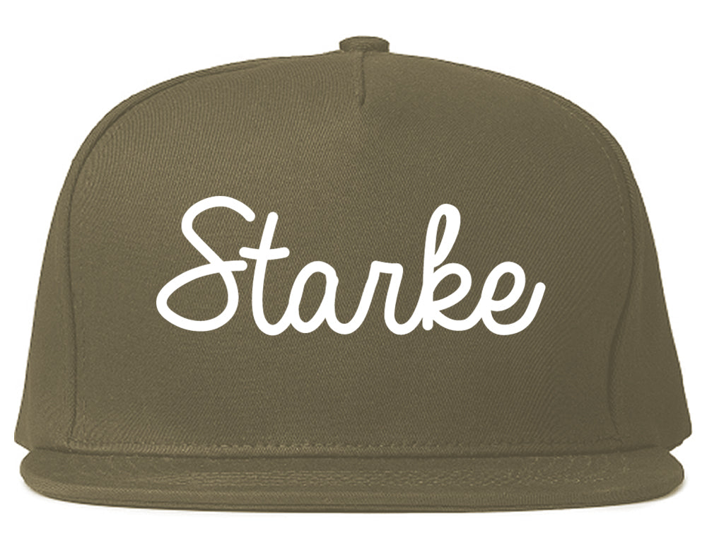Starke Florida FL Script Mens Snapback Hat Grey