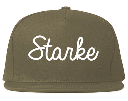 Starke Florida FL Script Mens Snapback Hat Grey