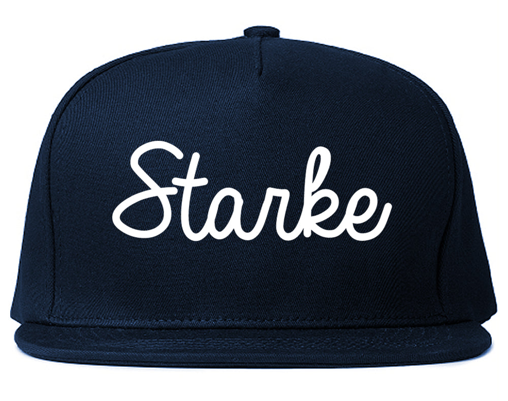 Starke Florida FL Script Mens Snapback Hat Navy Blue