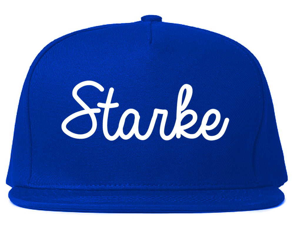 Starke Florida FL Script Mens Snapback Hat Royal Blue