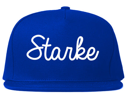 Starke Florida FL Script Mens Snapback Hat Royal Blue
