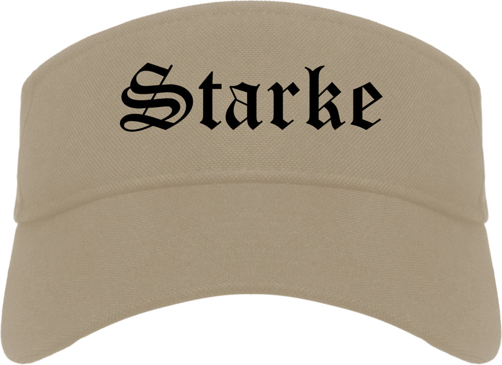 Starke Florida FL Old English Mens Visor Cap Hat Khaki