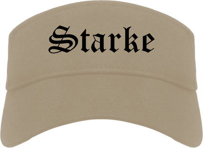 Starke Florida FL Old English Mens Visor Cap Hat Khaki