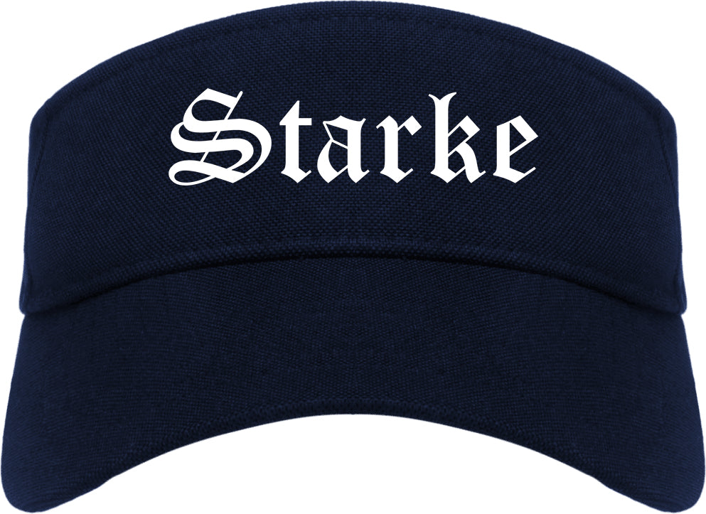 Starke Florida FL Old English Mens Visor Cap Hat Navy Blue