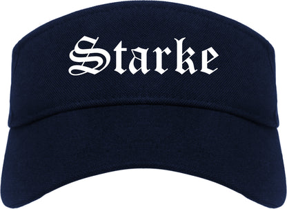 Starke Florida FL Old English Mens Visor Cap Hat Navy Blue
