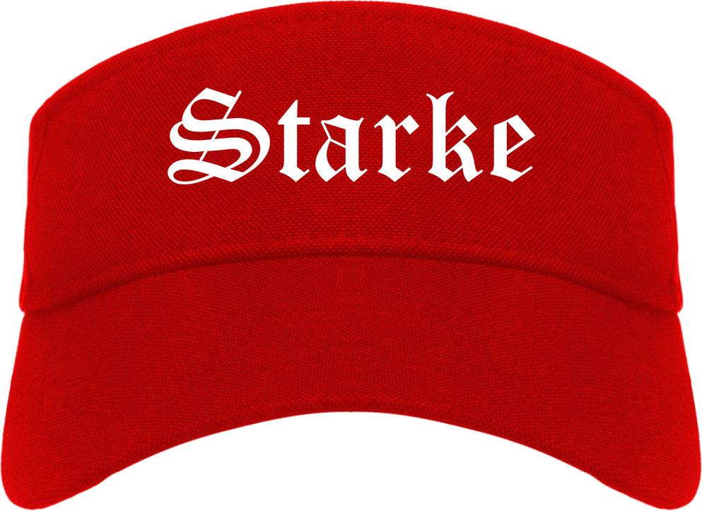 Starke Florida FL Old English Mens Visor Cap Hat Red