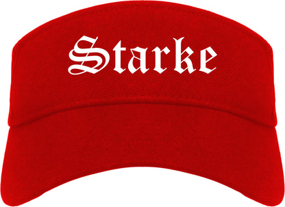 Starke Florida FL Old English Mens Visor Cap Hat Red