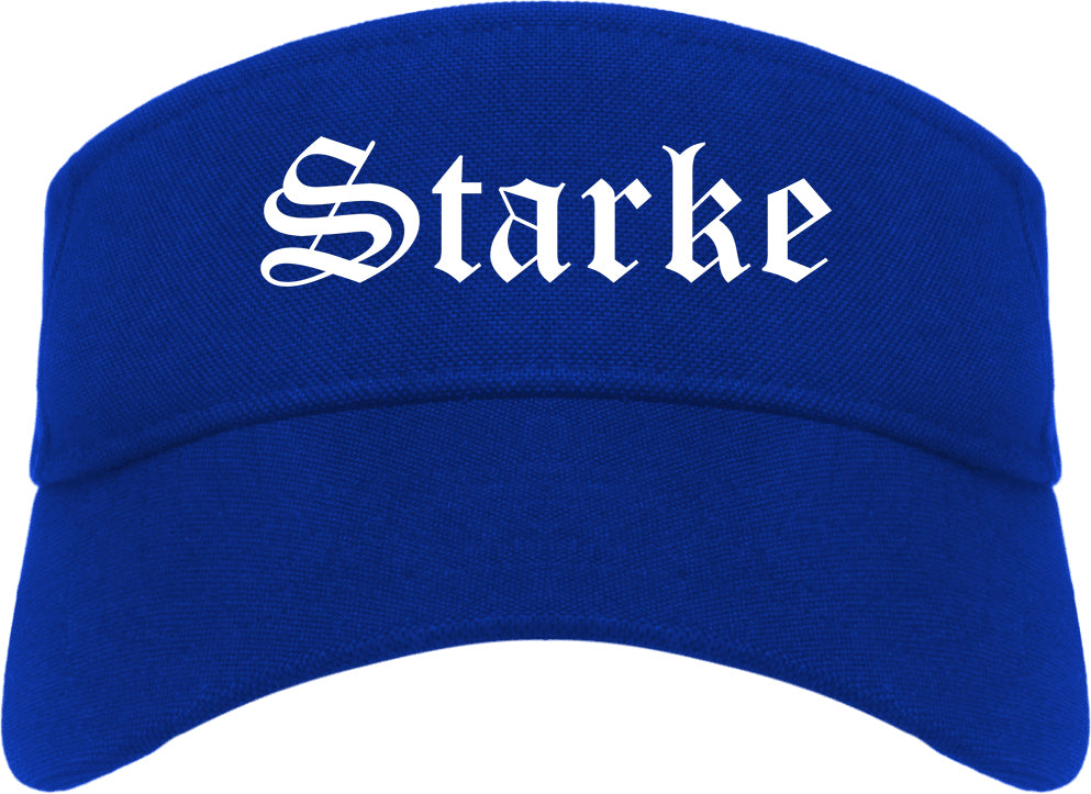 Starke Florida FL Old English Mens Visor Cap Hat Royal Blue