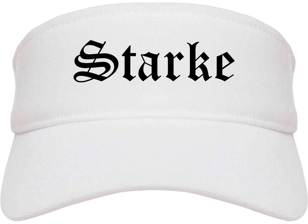 Starke Florida FL Old English Mens Visor Cap Hat White