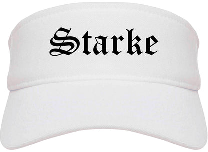 Starke Florida FL Old English Mens Visor Cap Hat White
