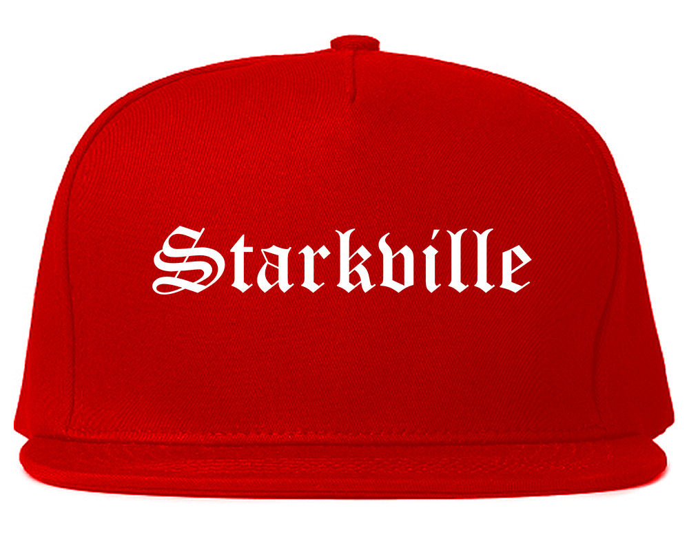 Starkville Mississippi MS Old English Mens Snapback Hat Red