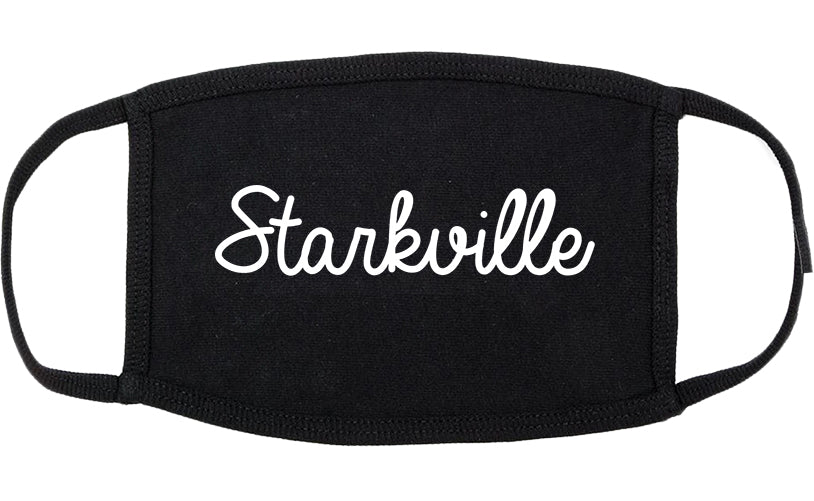 Starkville Mississippi MS Script Cotton Face Mask Black