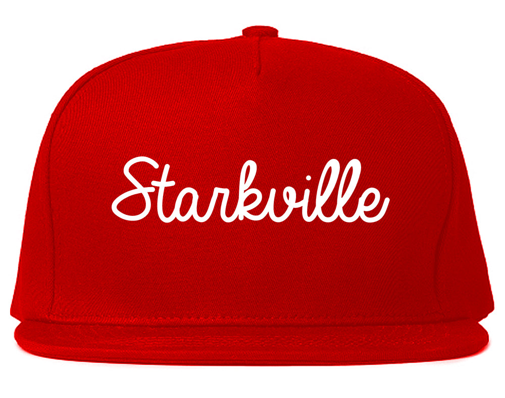 Starkville Mississippi MS Script Mens Snapback Hat Red