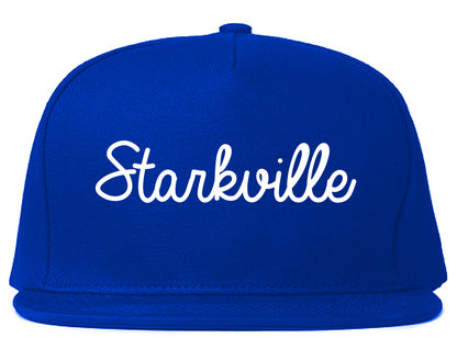 Starkville Mississippi MS Script Mens Snapback Hat Royal Blue