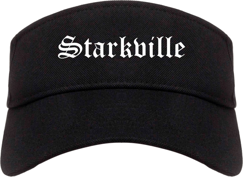 Starkville Mississippi MS Old English Mens Visor Cap Hat Black