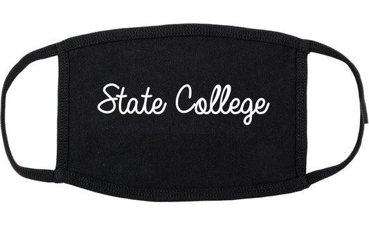 State College Pennsylvania PA Script Cotton Face Mask Black