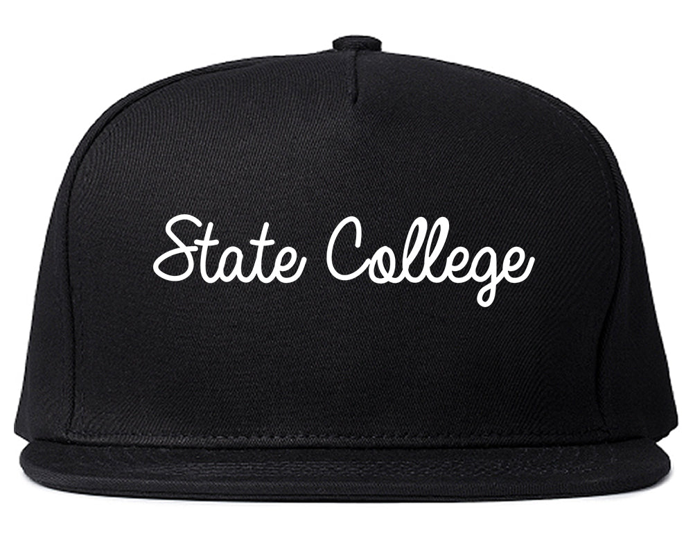 State College Pennsylvania PA Script Mens Snapback Hat Black