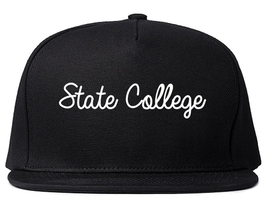 State College Pennsylvania PA Script Mens Snapback Hat Black