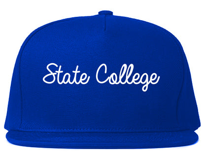State College Pennsylvania PA Script Mens Snapback Hat Royal Blue