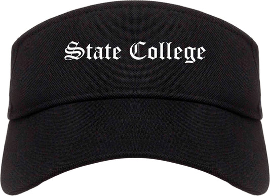 State College Pennsylvania PA Old English Mens Visor Cap Hat Black