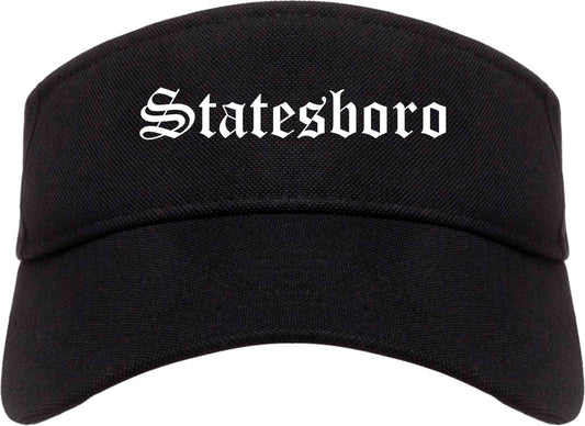 Statesboro Georgia GA Old English Mens Visor Cap Hat Black
