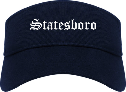 Statesboro Georgia GA Old English Mens Visor Cap Hat Navy Blue