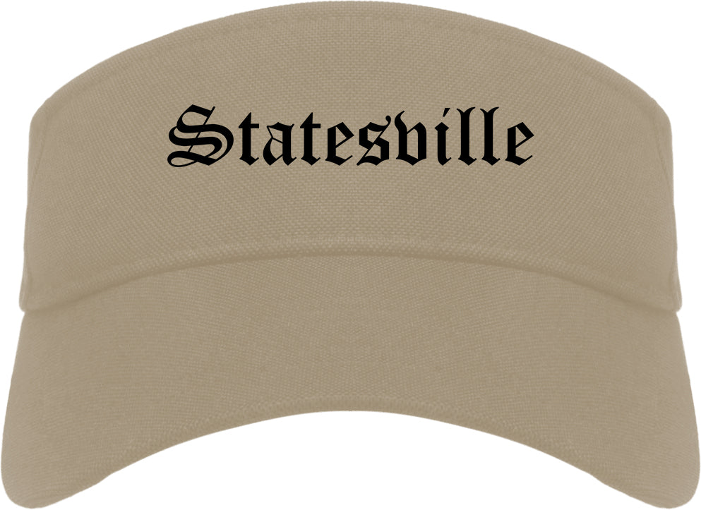 Statesville North Carolina NC Old English Mens Visor Cap Hat Khaki